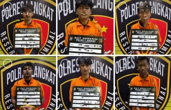 Diduga Terlibat Aksi Begal, 7 Pria Ditangkap Polres Langkat