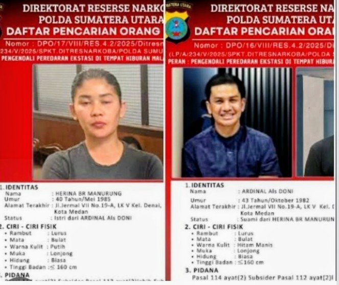 Timsus Polda Sumut Tangkap Pasutri DPO Kasus Narkoba Dragon KTV di Yogyakarta