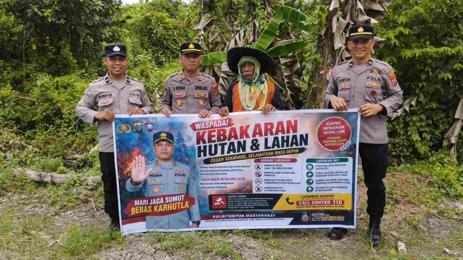 Antisipasi Karhutla, Sat Binmas Polres Tanjungbalai Imbau Warga Tidak Bakar Lahan